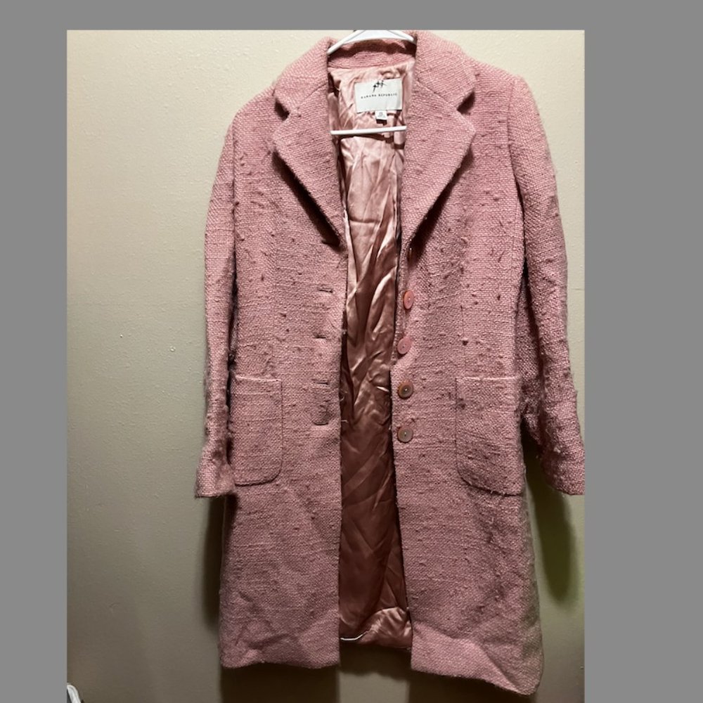 Vintage Banana Republic Women's Peacoat, Size XS, Pink